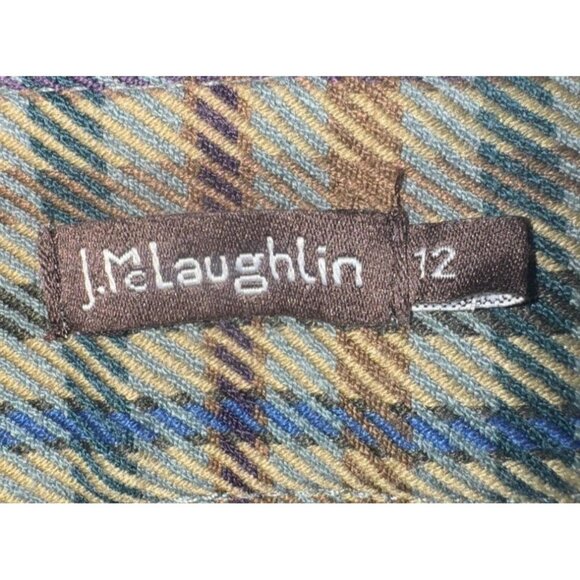 J. McLaughlin Womens Yara Olive Plaid Ankle Pants Sz 12 - Picture 11 of 16